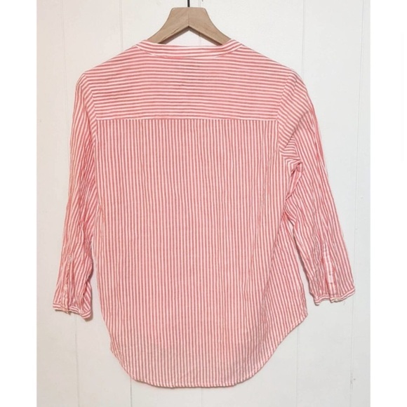 J. CREW Striped Mandarin Collar Popover - Picture 3 of 6